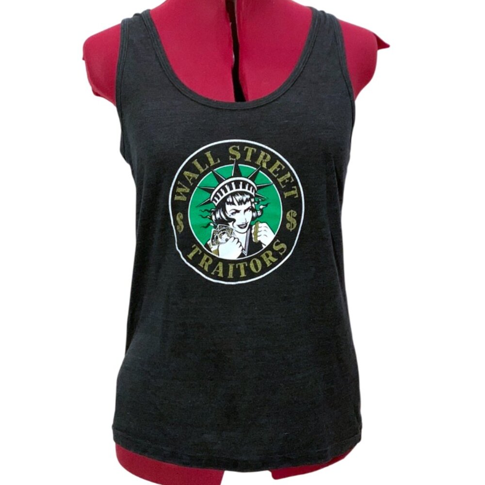 VINTAGE - Roller derby Gotham Wall Street traitors gray tank top - Mens XS